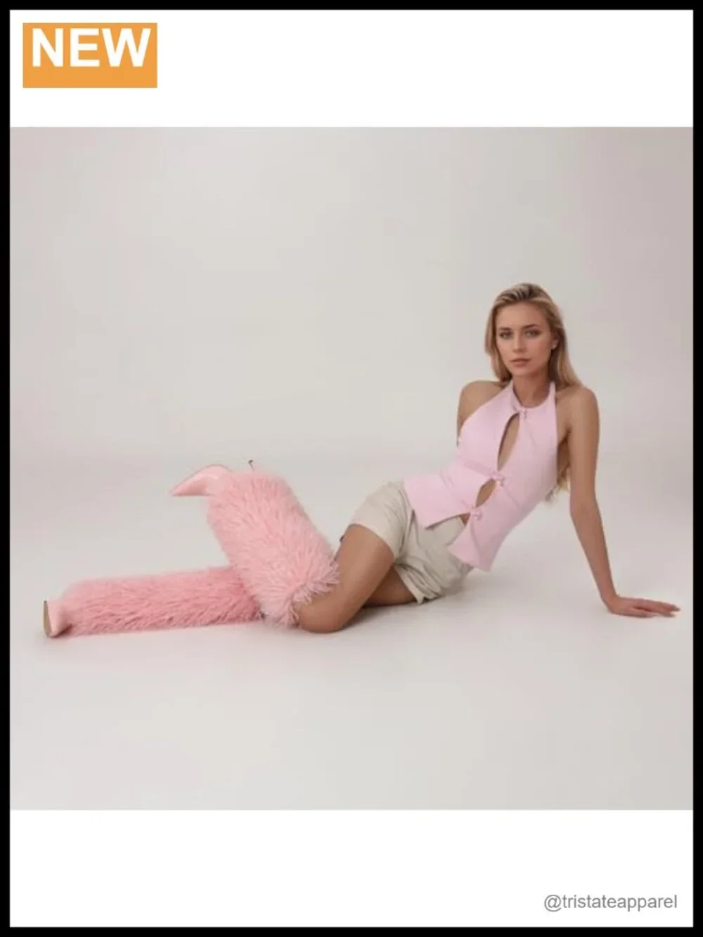 Faux Fur Knee High Boots Women Stiletto Heel Fluffy Winter Shoes Pointed Toe
